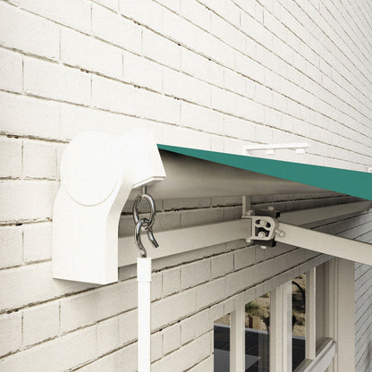 Toldo Manual Plegable Outsunny Verde 395x245 Cm Aluminio Metal_4