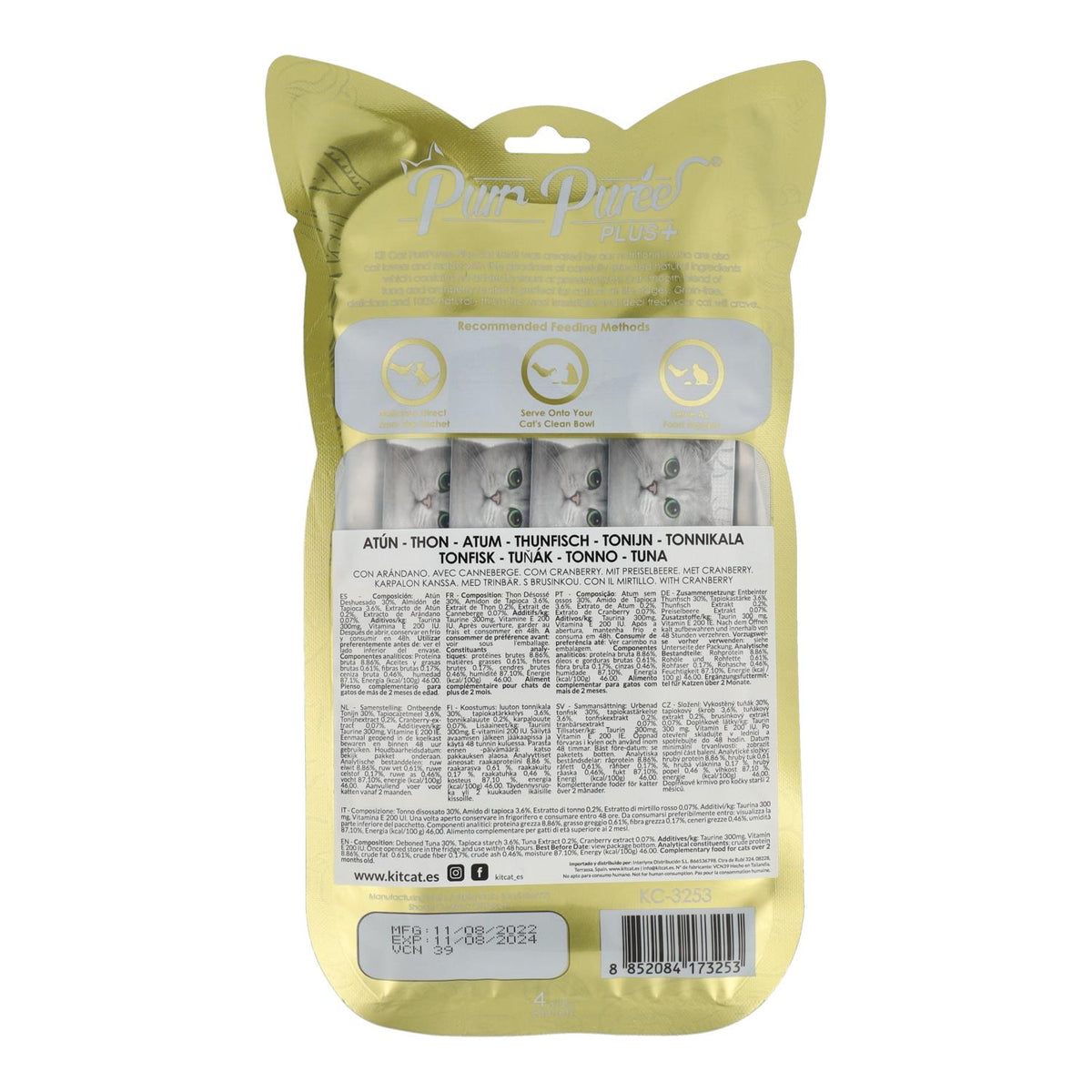 Kit Cat PurrPuree Plus - Atún Urinary Care Kit Cat 4x15 g Snack cremoso para gatos