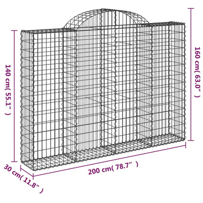Cestas Gaviones 6 Uds Forma De Arco Hierro 200x30x140/160 Cm_5