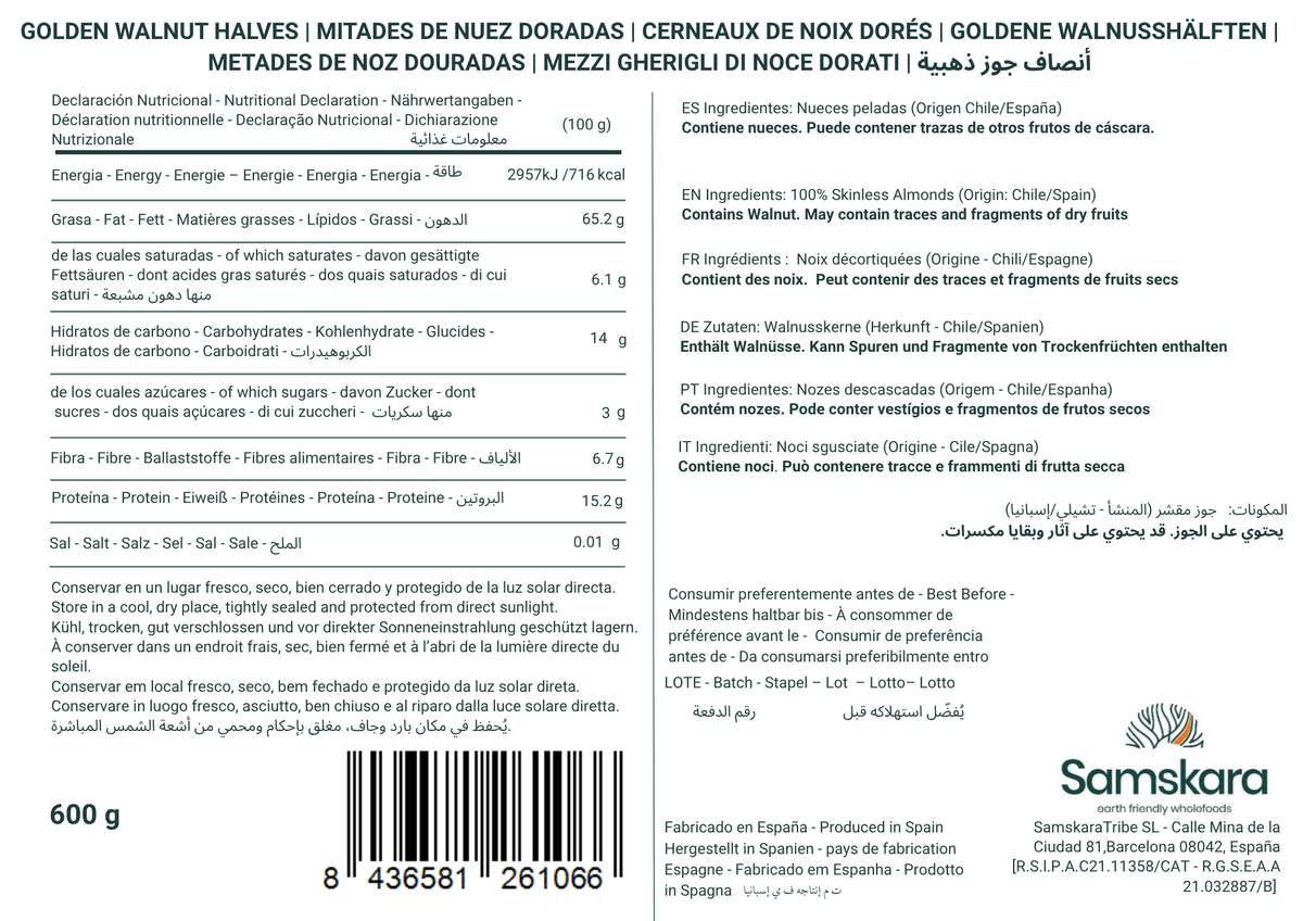 Mitades De Nuez Doradas Premium - Envasadas Al Vacío - Pack 2 X 600g (2 Envases Retail) | Fruto Seco Premium, Snack_2