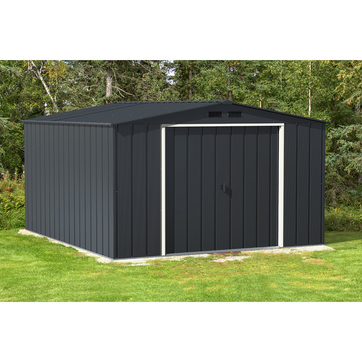 Duramax - Caseta Jardín - Eco Alcoy 10x12 - Metal - Color Gris Antracita_2
