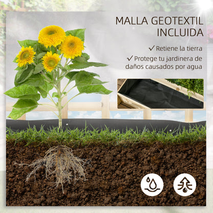 Jardinera De 3 Niveles Con Enrejado Outsunny 95x95x110 Cm Natural_5