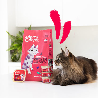 Comida húmeda gatos en salsa Trocitos de Pavo y Pollo Edgard &amp; Cooper 85 g
