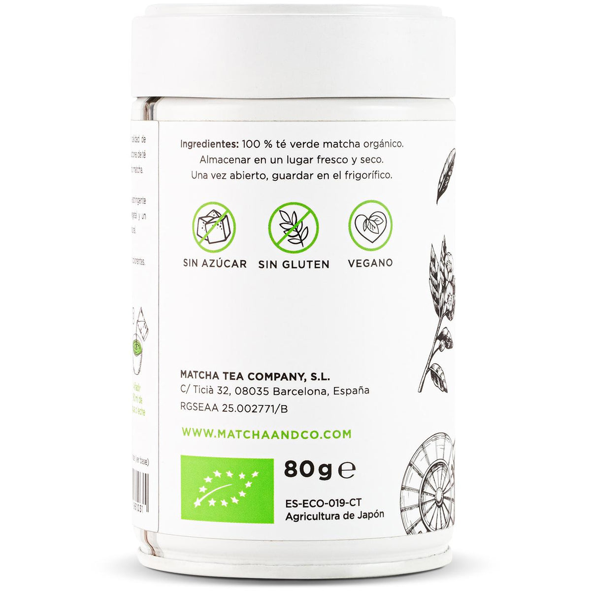 Té Matcha Ceremonial 100% ecológico Matcha & CO 80 g