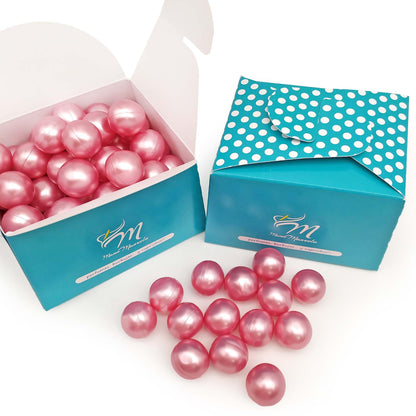 Pack Regalo 12 Perlas De Baño En Forma De Bola - Con Aceite De Soja - Hidrata, Suaviza Y Perfuma La Piel - Aroma Rosas_4