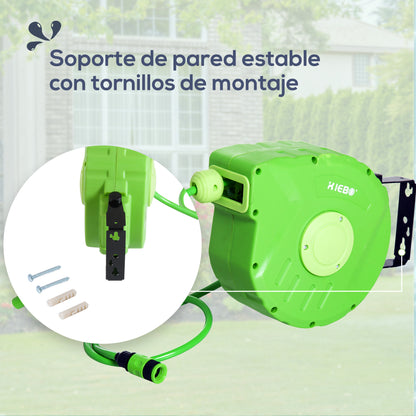 Carrete Outsunny Verde Base De Pared 35,5x11,5x27,5 Cm_5