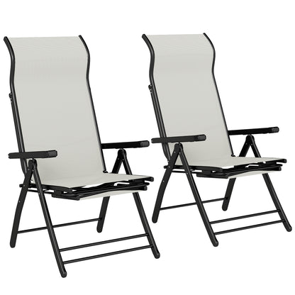 Sillas Plegables Reclinables Outsunny Metal, Textilene Gris Claro 179.5x63.5x60 Cm_0