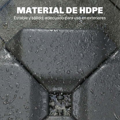 Base Para Sombrilla Outsunny Hdpe Negro 100x100x9 Cm_5
