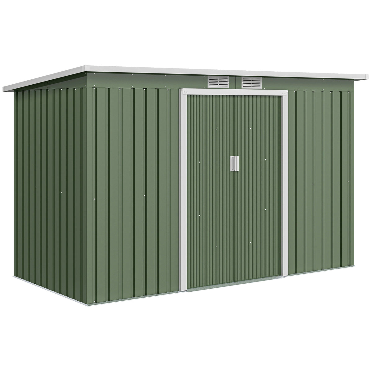 Cobertizo De Jardín Base 3,1 M² Outsunny 280x130x172 Cm Verde_0