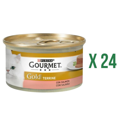 Pack 24 x GOURMET GOLD Tarrina Comp Salmon Comida húmeda 85 g