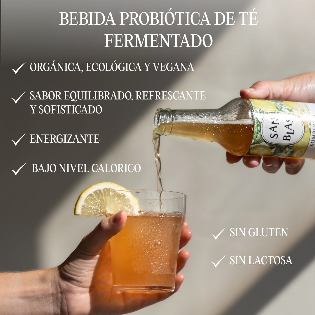 Kombucha Ecologica Artesana | Pack 12 Botellas X 250 Ml | Sin Pasteurizar | Original + Limón Y Jengibre_2