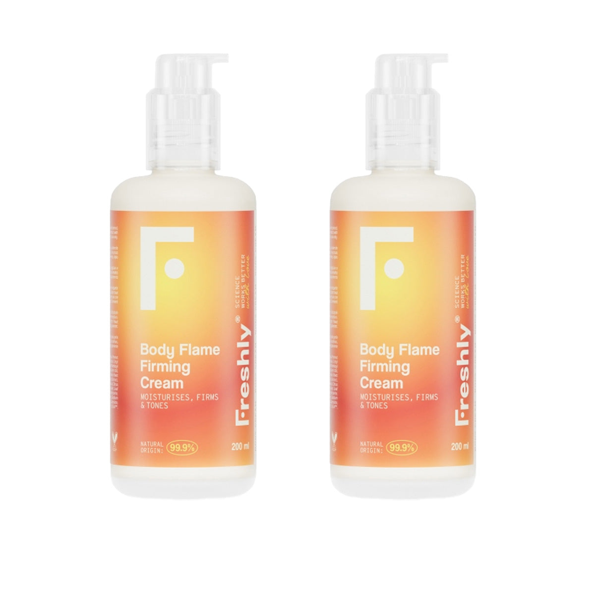 Pack 2x Crema Reafirmante Body Flame Freshly 200ml