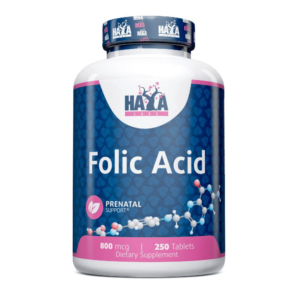 Ácido Fólico 800µg - 250 Tabletas - Minerales - Haya Labs_0