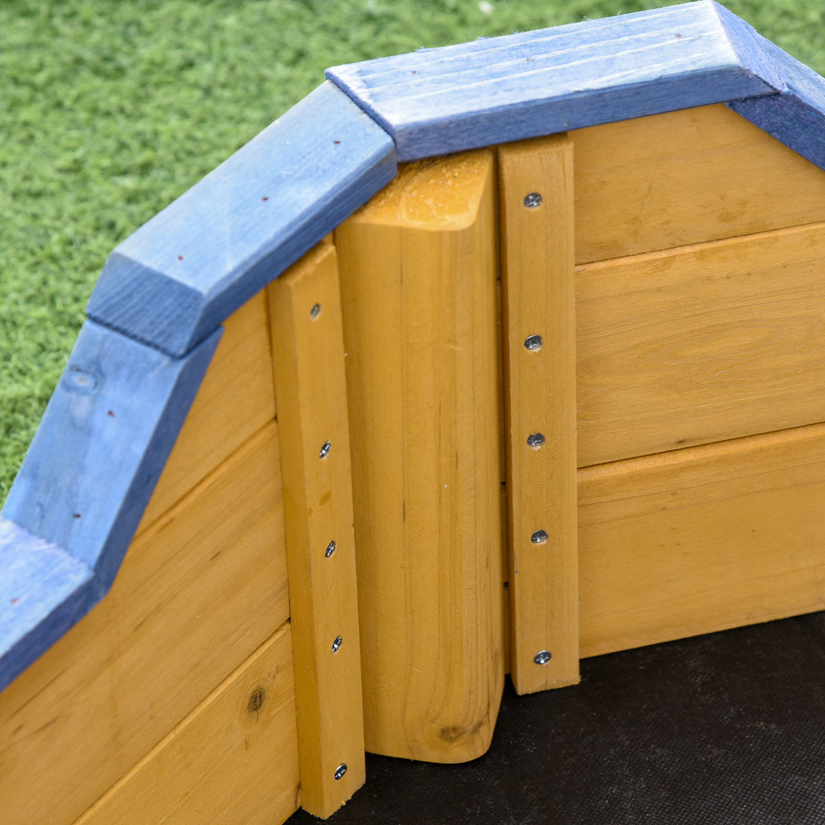 Arenero Infantil De Madera De Galeón Outsunny 158x78x45,5 Cm Natural_4
