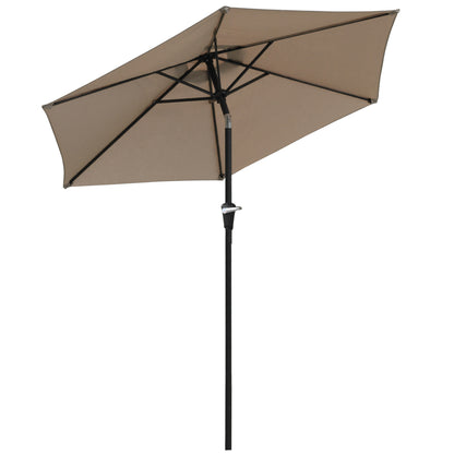 Sombrilla De Jardín Outsunny Metal, Poliéster Caqui 230x230x216 Cm_0