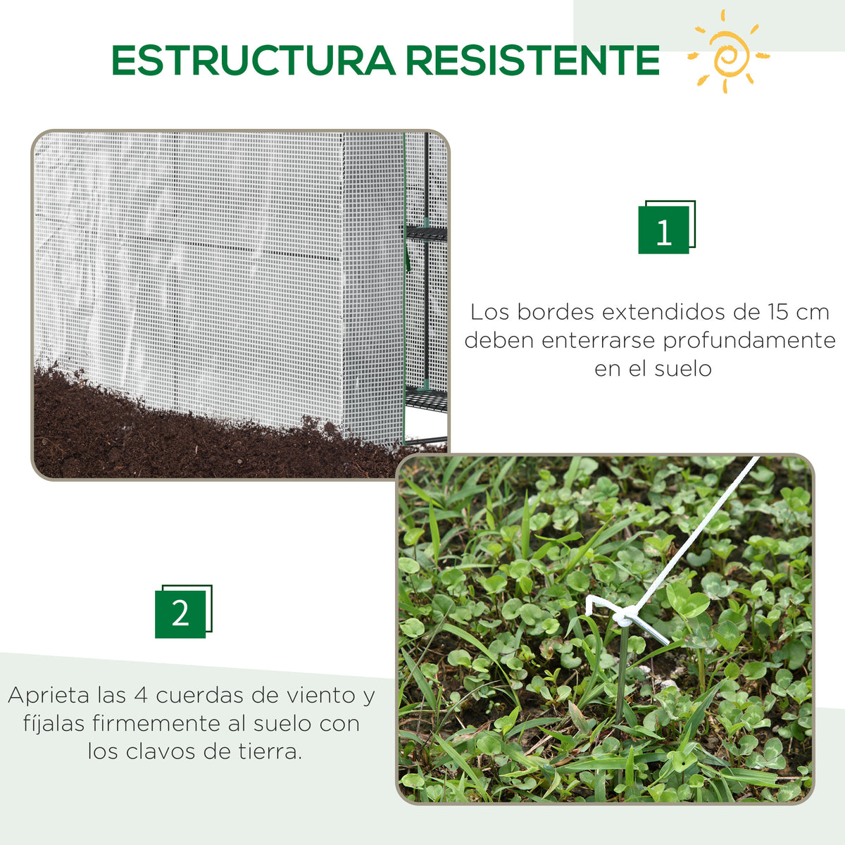 Invernadero De Jardín Con 4 Estantes Outsunny 120x186x190 Cm Blanco_5