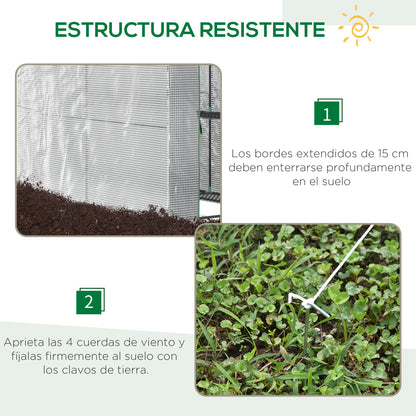 Invernadero De Jardín Con 4 Estantes Outsunny 120x186x190 Cm Blanco_5