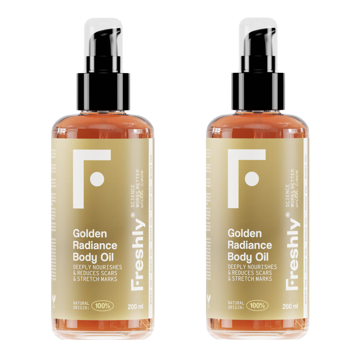 Pack 2x Aceite Corporal Golden Radiance Freshly 200ml