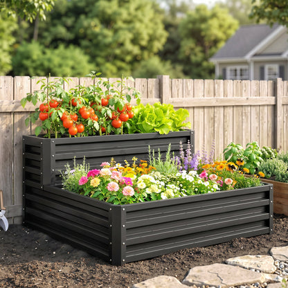 Jardinera Outsunny Acero Gris Oscuro 120x101x58 Cm_4