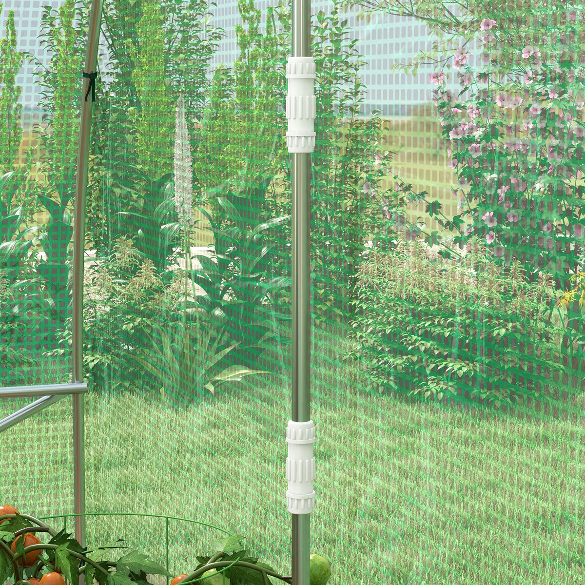 Invernadero De Túnel Outsunny Pe, Acero Verde 600x300x195 Cm_4