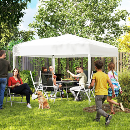 Carpa Plegable Outsunny Acero, Tela Oxford Blanco 295x295x255 Cm_1