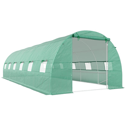 Invernadero De Túnel Jardín Con 12 Ventanas Outsunny 8x3x2m Verde_0