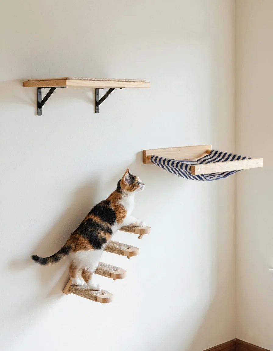 Escaleras De Escalada Para Gatos Salitre Con Rascador De Yute Y Diseño Mural Althea Living 40x40x22cm_3