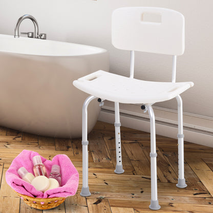 Silla De Ducha Homcom Aleación De Aluminio, Pe Blanco 43x50,6x88 Cm_1