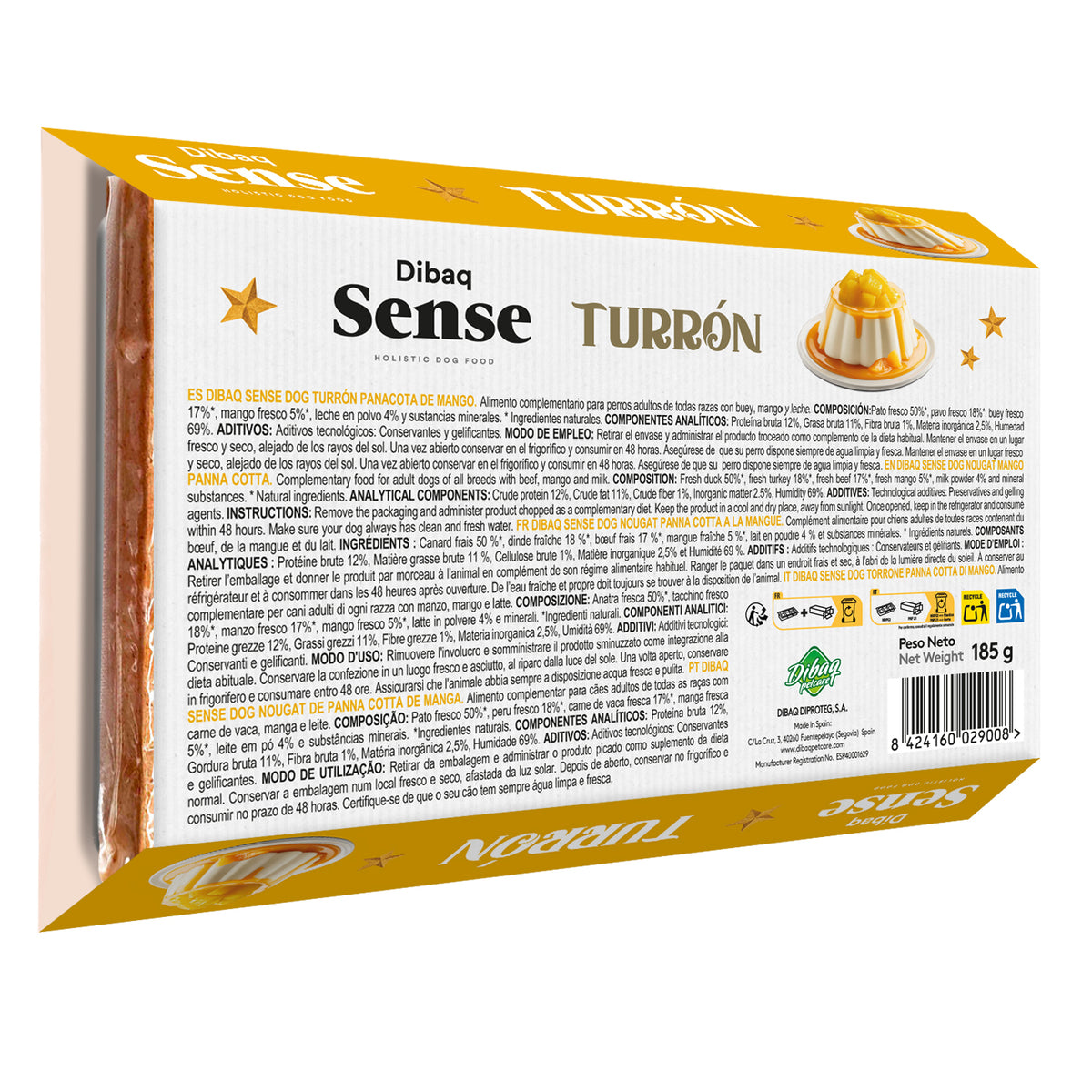 Dibaq Sense Turrón Panna Cotta De Mango Para Perros 185g_1
