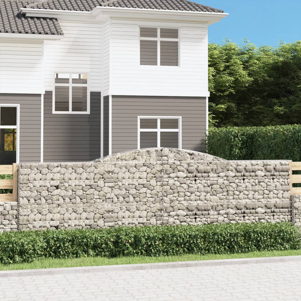 Cestas De Gaviones 8 Uds Forma De Arco Hierro 400x30x120/140 Cm_1