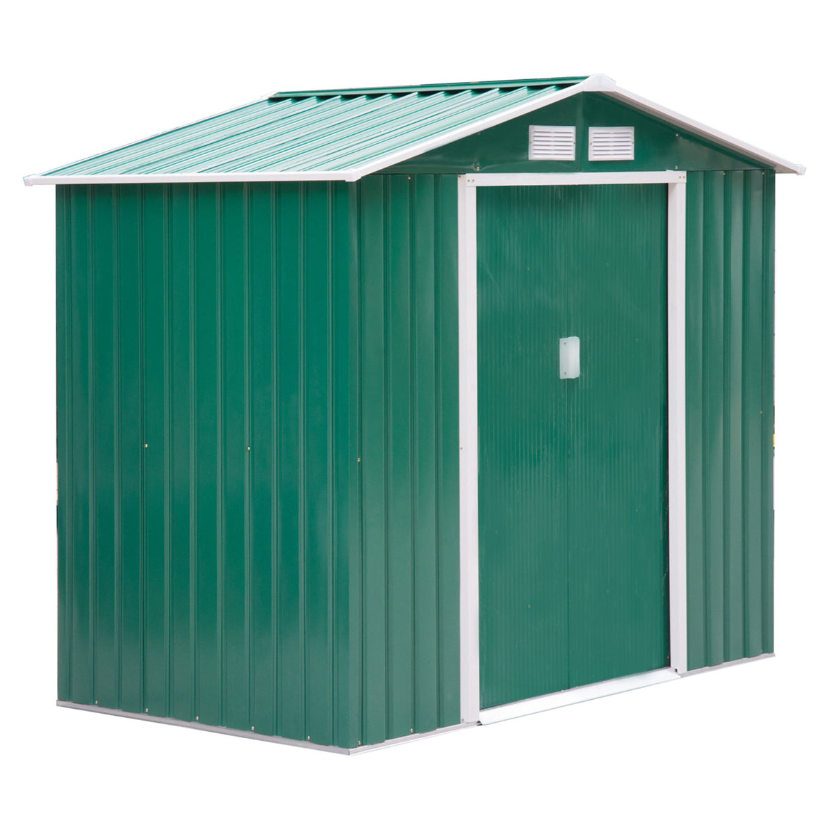 Caseta De Jardín Con 2 Puertas Correderas Outsunny Verde 213x130x185cm_0