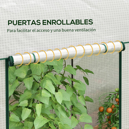 Invernadero Outsunny Acero, Pe Blanco 200x100x178 Cm_5