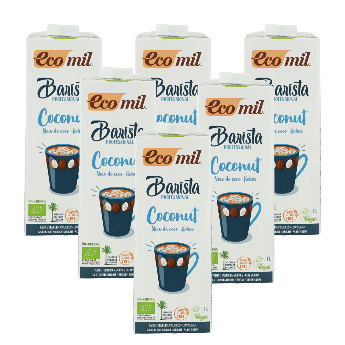Pack 6x Bebida vegetal de Coco Barista BIO EcoMil 1L
