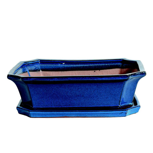 Tiesto Rectangular Azul Con Plato 29x23x10cm_0