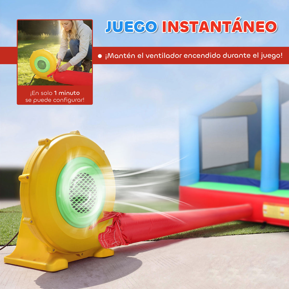 Castillo Hinchable Niños Aiyaplay Tela Oxford Multicolor 290x230x200 Cm_5