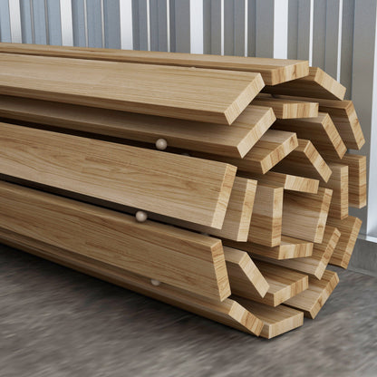Camino De Jardín Outsunny Madera De Abeto Madera Natural 120x38x1 Cm_4