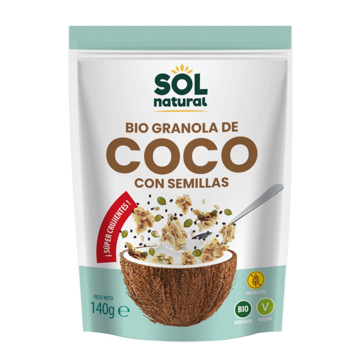 Granola Crunchy de Coco con Semillas Bio Sol Natural 140 g