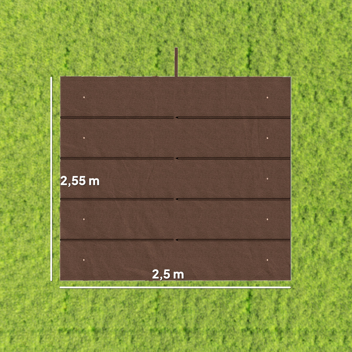 Cubierta Para Pérgola Outsunny Tela Poliéster Café 250x255x6 Cm_2