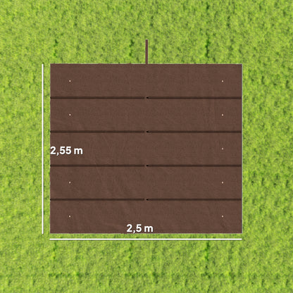 Cubierta Para Pérgola Outsunny Tela Poliéster Café 250x255x6 Cm_2