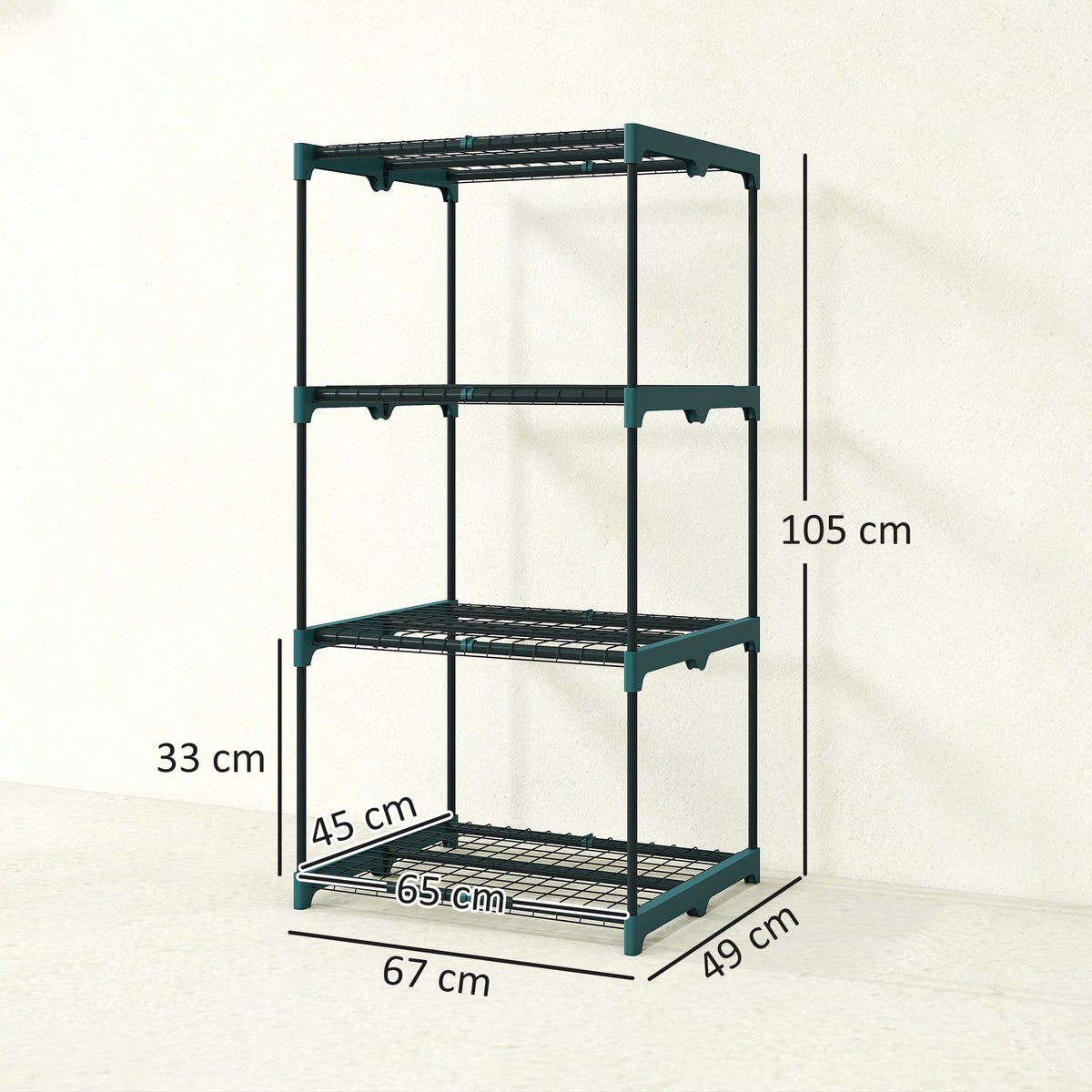 Soporte Para Plantas Outsunny Acero, Pp Verde Oscuro 67x49x105 Cm_2