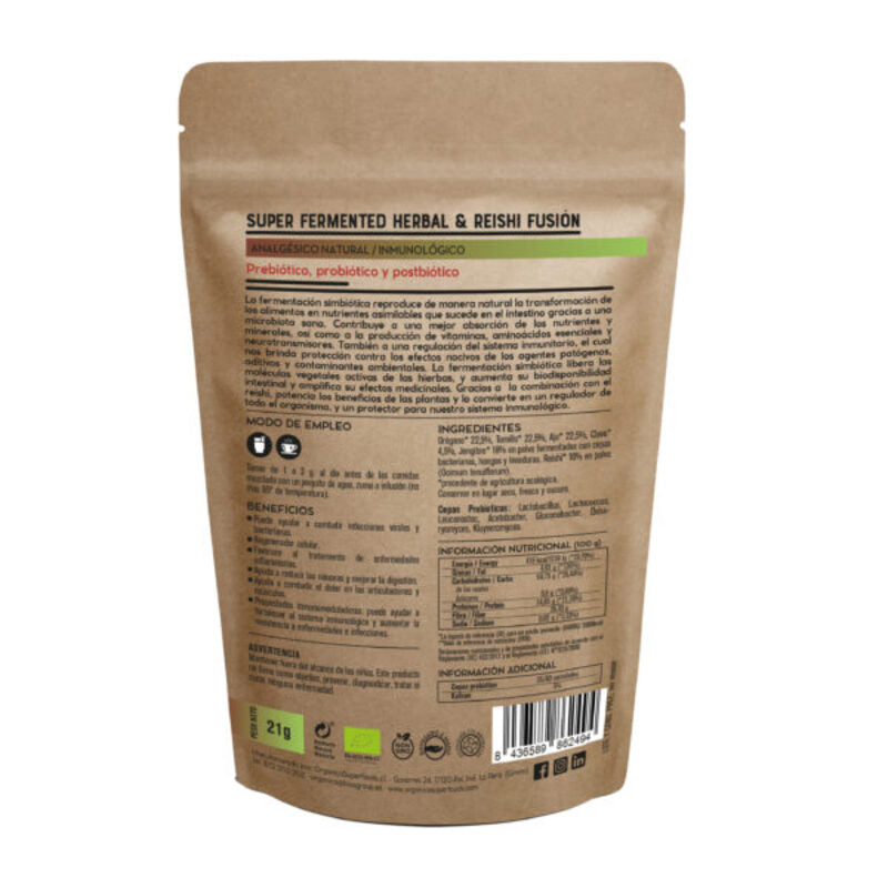 Herbal & Reishi Fusion Fermentados Bio -con Prebióticos, Probióticos, Postbióticos- 21g - Orgánica Superfoods_1