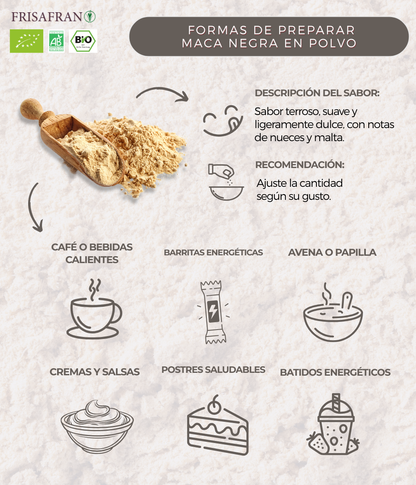 Maca Negra En Polvo Ecológica | Calidad | Frisafran 500 G_4