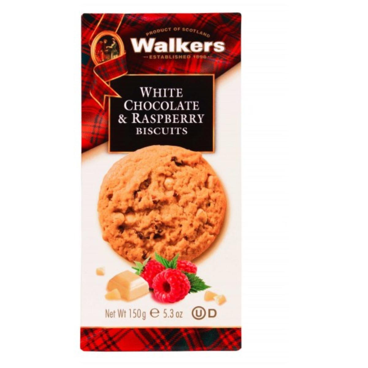 Cookies  con chips de chocolate blanco y frambuesa Walkers 150 g