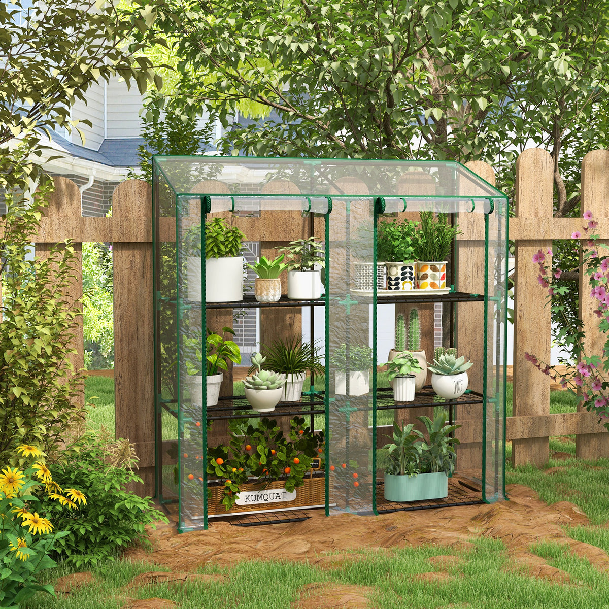 Invernadero De Jardín Outsunny Acero, Pe Transparente 143x46x151 Cm_1
