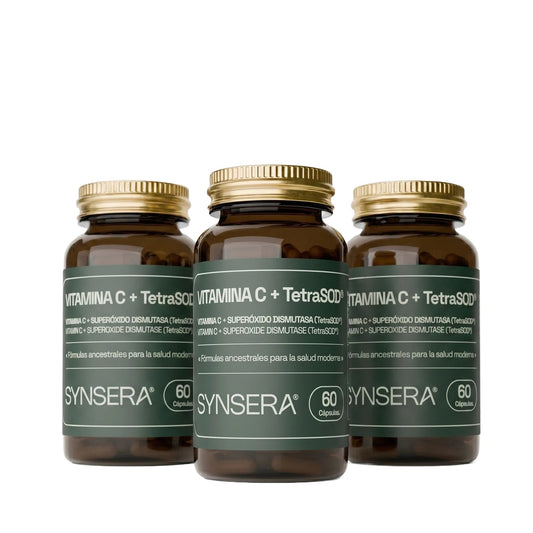 Pack 3 Botes Vitamina C + Tetrasod® 60 Cápsulas Synsera Labs_0