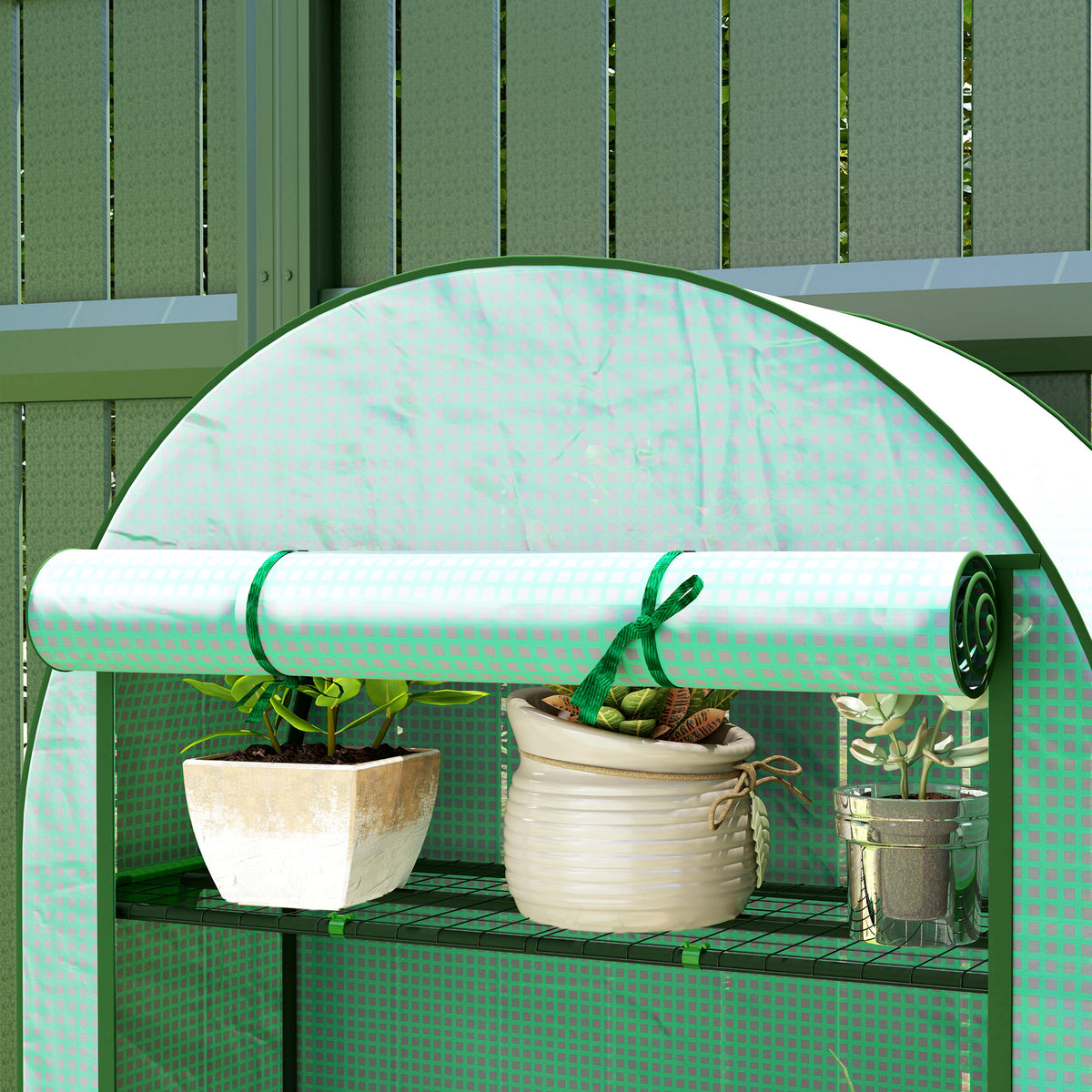 Invernadero De Jardín Outsunny Pe, Acero Verde 105x45x160 Cm 84h-221v00gn_3