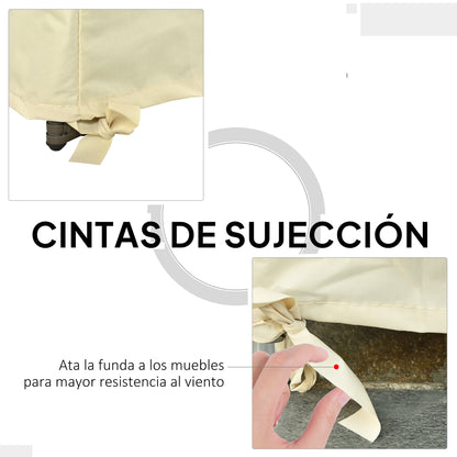 Funda Protectora Para Banco De 2 Plazas Outsunny 140x84x56 / 94 Cm Crema_5