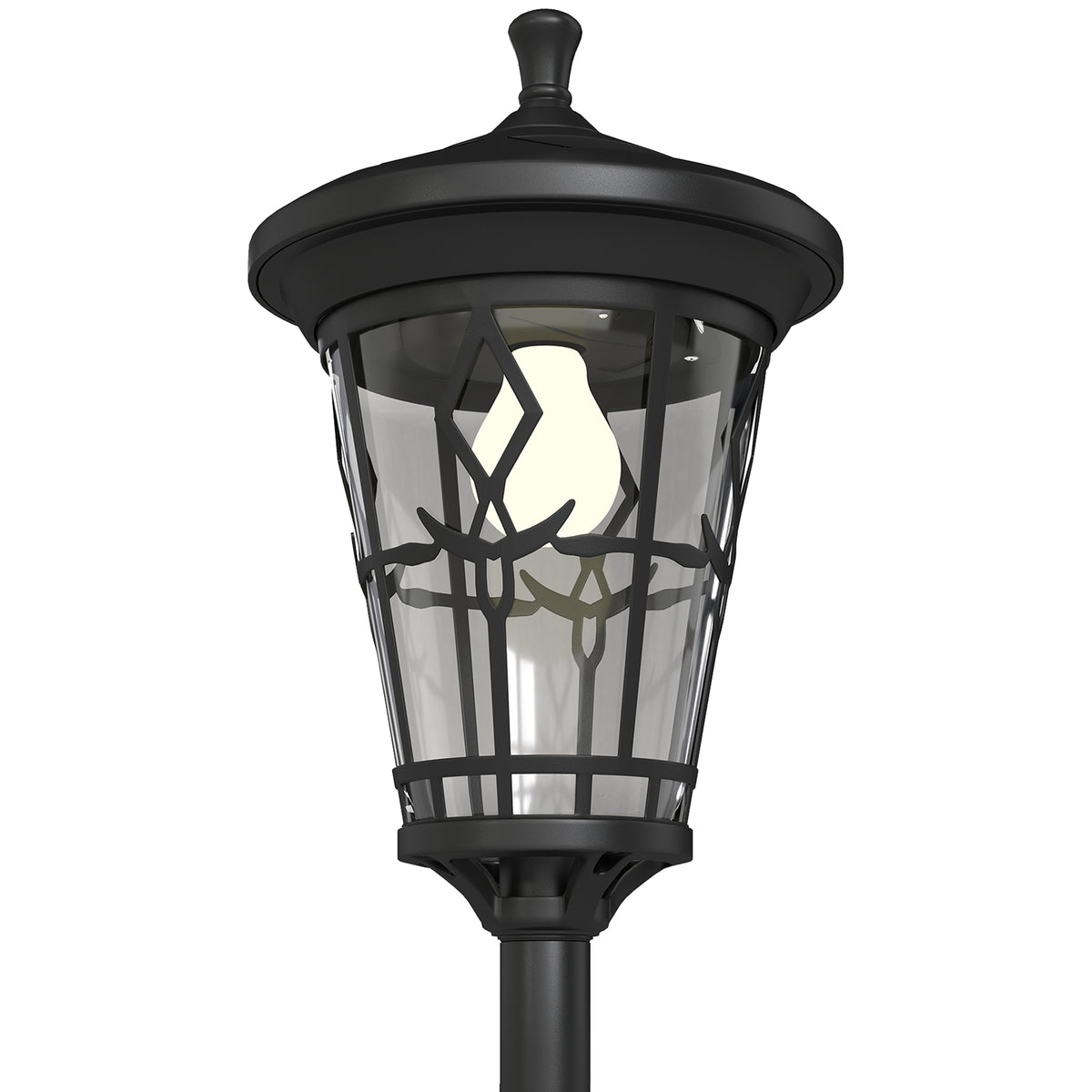 Farolas Solares Outsunny Abs, Acero Inoxidable Negro 23.5x23.5x186 Cm_4