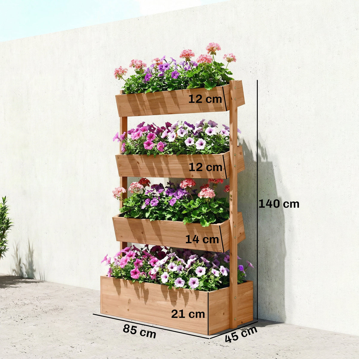 Jardinera Outsunny Madera De Abeto Marrón 85x45x140 Cm_2