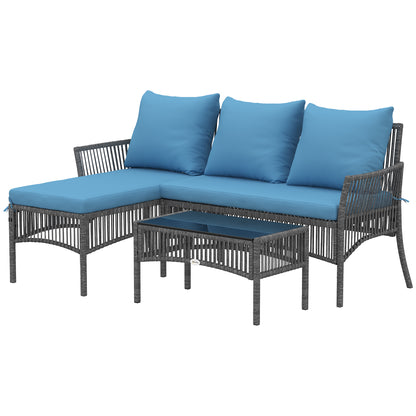 Muebles De Jardín Outsunny Acero, Pe Azul Claro 166x115x79 Cm_4